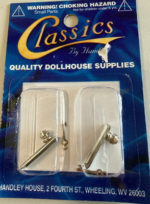 Dollhouse Miniature Classics #05524 Satin Nickel Doorknob w/Key Plate 2Pk 1:12