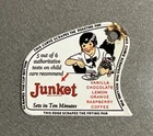 VINTAGE JUNKET POT SCRAPPER PORCELAIN SIGN CAR GAS OIL MOTORCYCLE