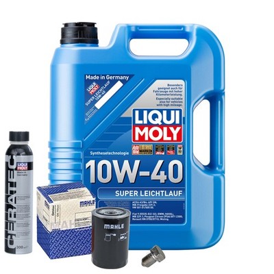 Motoröl 10W40 LIQUI MOLY 5L+MAHLE Ölfilter+Cera Tec+Ölablassschraube