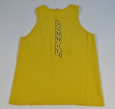 Vintage Yellow Speedo Tank Top 80's 90's Cotton Men's Shirt Beach Volleyball Med