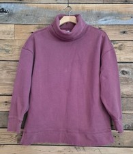 Womens Athleta Heavy Mock Neck Pullover Sweatshirt Sz M Plum