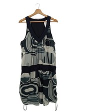 VERO MODA Tunikakleid Damen Kleid Gr. DE 42 hellgrau-weiß-schwarz Casual-Look