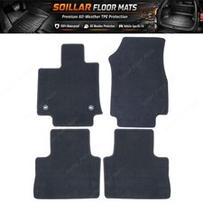 Black Velour Front Rear Floor Mats Carpet Set Of 4 Fits 2021-2024 Toyota Venza