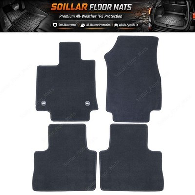 Black Velour Front & Rear Floor Mats Carpet Set of 4 Fits 2021-2024 Toyota Venza
