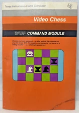 NO GAME! - Video Chess Texas Instruments TI99/4A Instruction Manual Booklet Only