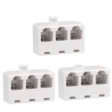 Vthahaby Duplex Jack Phone Wall Adapter-1 to 2 Modular Wall Jack Phone Line RJ11