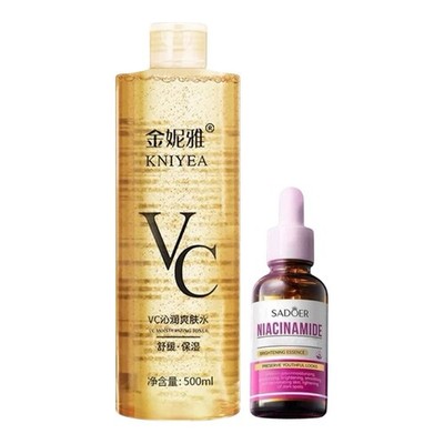 KNIYEA VC Soothing Toner & 500 ml & Sadoer Niacinamide Serum Combo