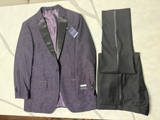 Jos. A. Bank 42L /W36x34 Inseam Deep Purple/Black - TUXEDO Suit -Tailored Fit
