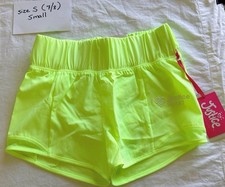 NWT Justice Girl Sz SMALL (7/8) JSport Mesh Accent Short w/built in panty Citrus