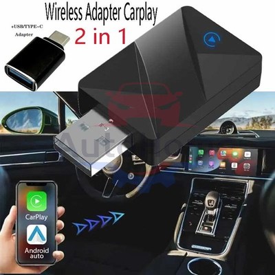 USB Wireless CarPlay Adapter for Apple iPhone & Android Auto Dongle Plug ＆ Play