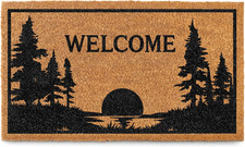 Lake House Cabin Door Mat 30X17 Inch, Vibrant Camping Welcome Mat, Camping Doorm