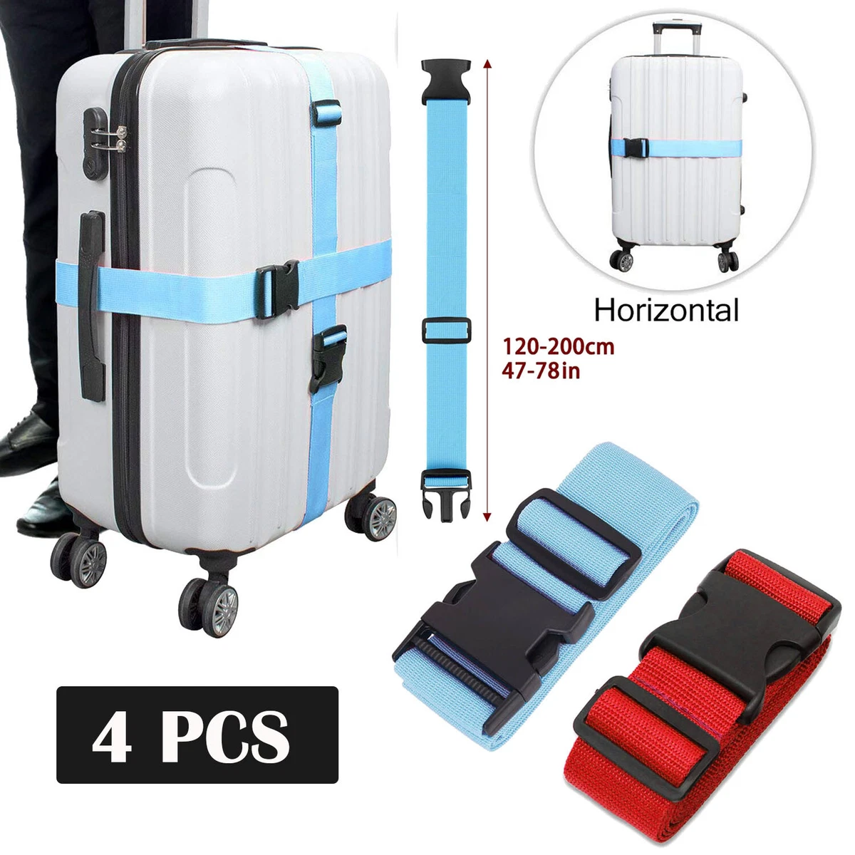 Adjustable Heavy Duty 2M Long Luggage Straps Suitcase Belt Travel  Accessories