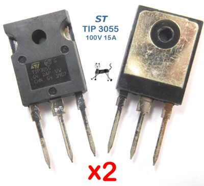 TIP 3055 (2 Stück) - Leistungstransistor im TO-247 von ST Microelectronics