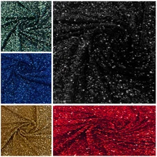 58" Wide Sequins Stretch Velvet Fabric | Spandex Velour for Apparel, Costumes