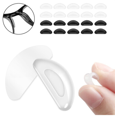5/10 Paar Anti-Rutsch Stick On Nasenpads Silikon für Brillen Sonnenbrillen