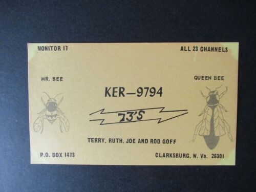 Citizen's Band CB QSL KER-9794 post card Queen Bee Clarksburg WV - Picture 1 of 2