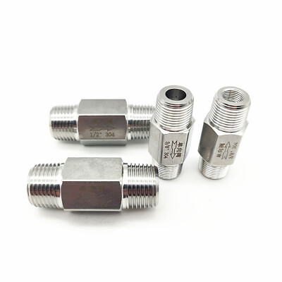 304 Stainless Steel Check Valve 1/8 1/4 Hex Male Thread One-Way Check Valve