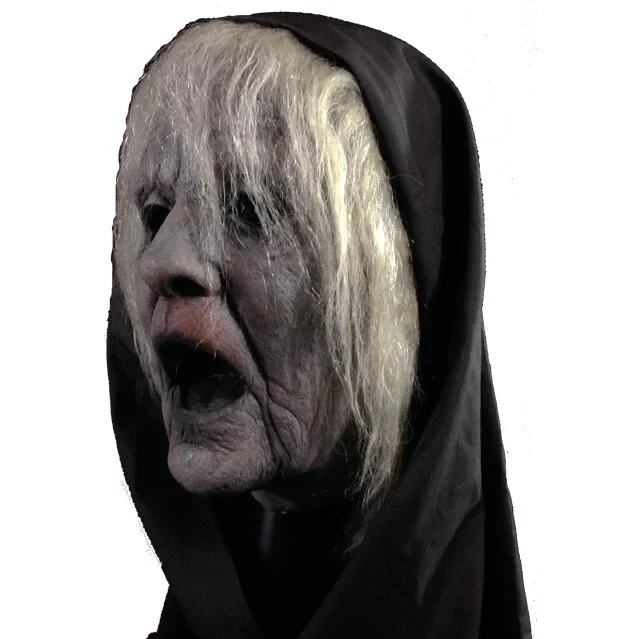 Mask "The Wraith" Gray Ghostly Spirit Frontal Face Mask W/ Attached Head Veil - Image 2 of 4