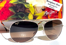 NEW Maui Jim MAVERICKS Gold POLARIZED HCL Bronze Lens Sunglass HS264-16