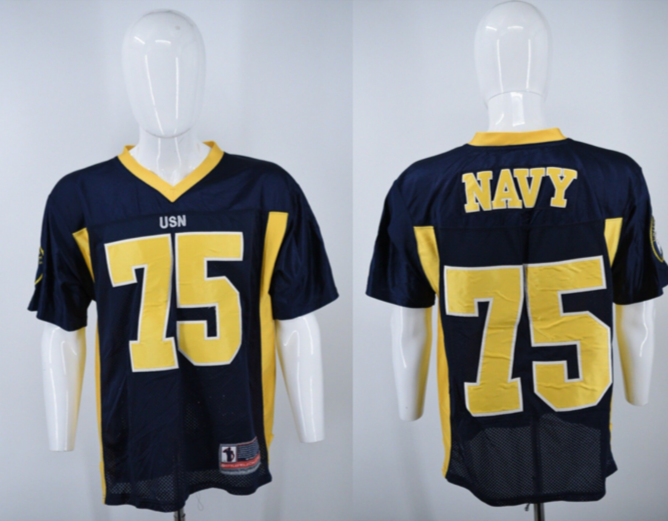 NAVY MIDSHIPMEN #75 USN COLLEGE FOOTBALL SEWN JERSEY BATTLEFIELD