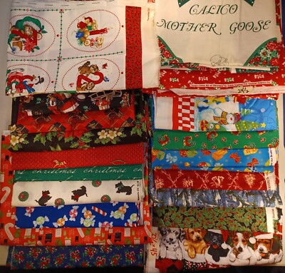 Christmas Prints  Cotton Quilting Fabric Tree Skirts Some HTF U-Pick