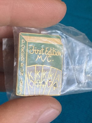 Vintage 1982 First Edition M/C. Poker Run Pin Sealed NEW Rare Item