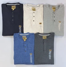 NEW Men's Foundry Casual Long Sleeve Thermal Henley Shirt