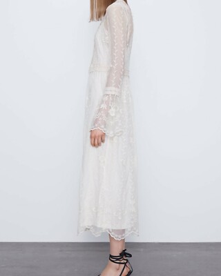せな Zara Woman Size S EMBROIDERED DRESS ECRU - 7901/404 | eBay