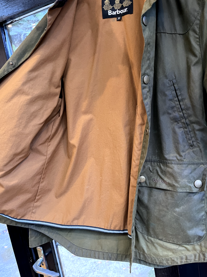 BARBOUR REELIN WAX Jacket Medium Khaki Men’s, Buttoned eBay