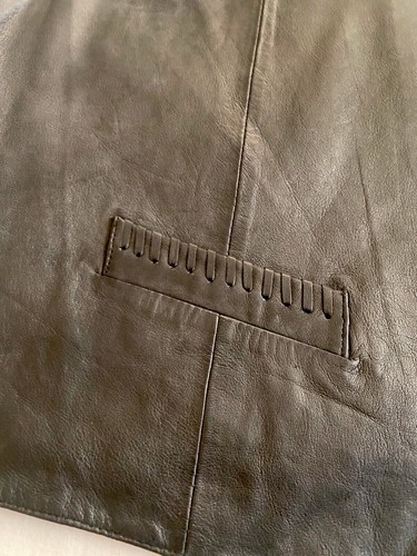 Leather Western Men's Whipstitch Vest Scully Black 206 Soft Lambskin Whip Stitch - Picture 4 of 15