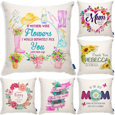 KRAFTYGIFTSUK Personalised Mum Cushion Cover Mother Mom Gift Birthday Grandma Pillow from Kids