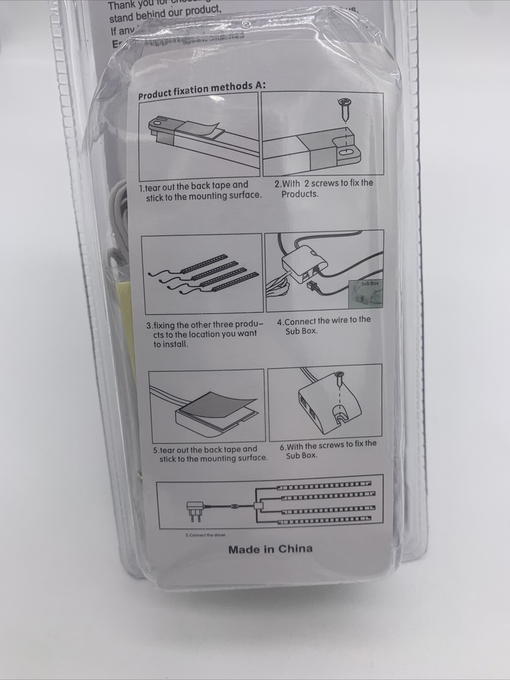 Set of 4 LED Light Strip Bar Warm White Kitchen Under Led Lamp