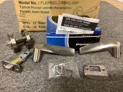 PAMEX TAHOE FLKP03C-TR66C-4SP SATIN NICKEL PASSAGE LEVERSETS CASE OF 12