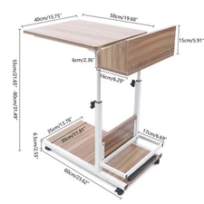 C Shaped Small Narrow End Side Chair Side Table Snack Accent Tables Adjustable