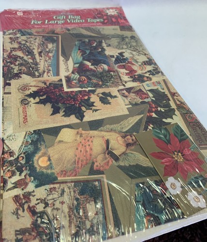 4 Pack Christmas wrap sealed American Greetings gift bag for large video tapes. - Picture 4 of 12