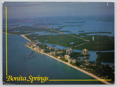 Postcard Bonita Springs Florida Aerial View Posted 1994 4x6 Vtg