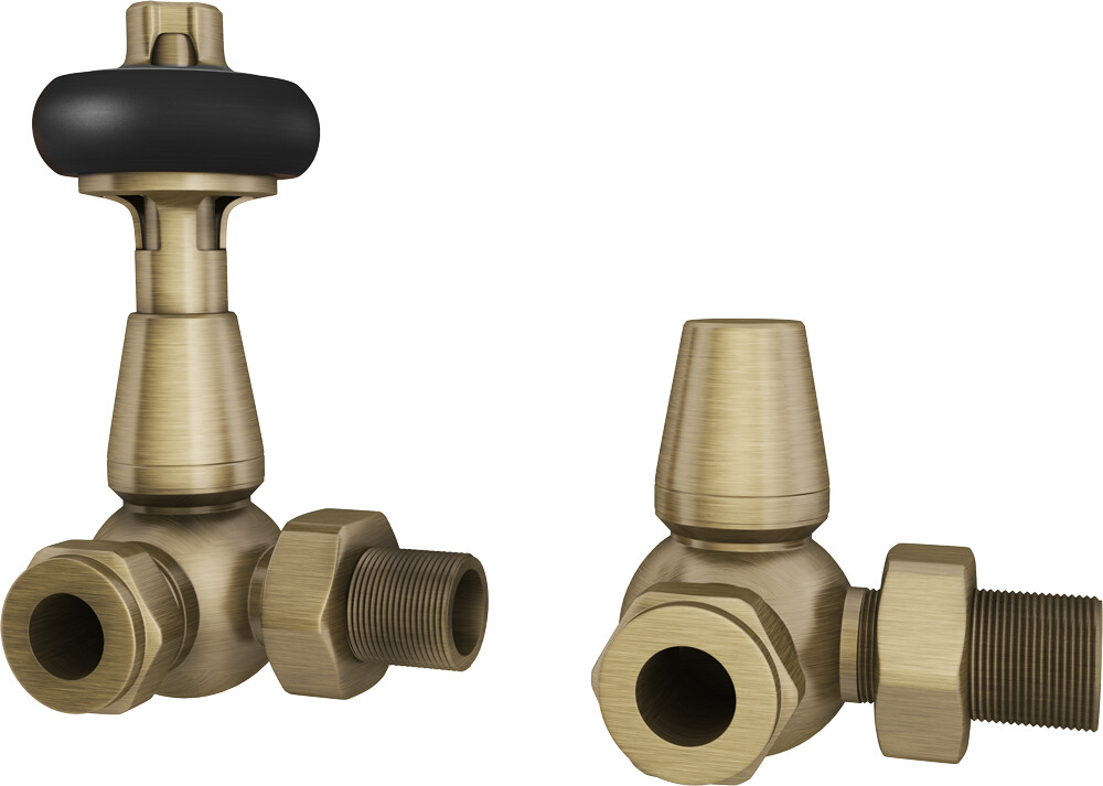 UK Radiators Thermostatic TRV Radiator Valves 8mm Brass Corner Antique Brass