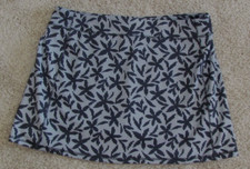 Lands End Women's Floral Black A-Line Pickleball Tennis Golf Skort Size XL