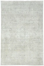 Handmade Antique Distressed Oriental Rug Muted Floral Vintage Wool Carpet 5X8 ft