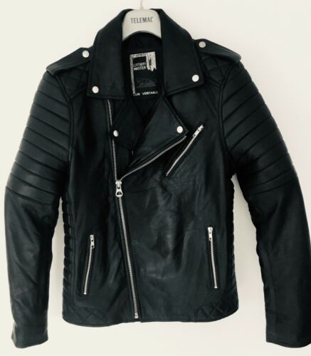 Mens Brand New Real Sheep Leather Biker Jacket in size Medium (LJ1) - Afbeelding 1 van 5