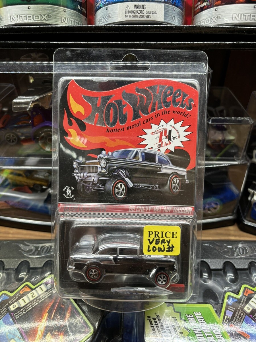 HOT WHEELS 2016 #114 RLC '55 CHEVY BEL AIR GASSER BLACK LOW NUMBER