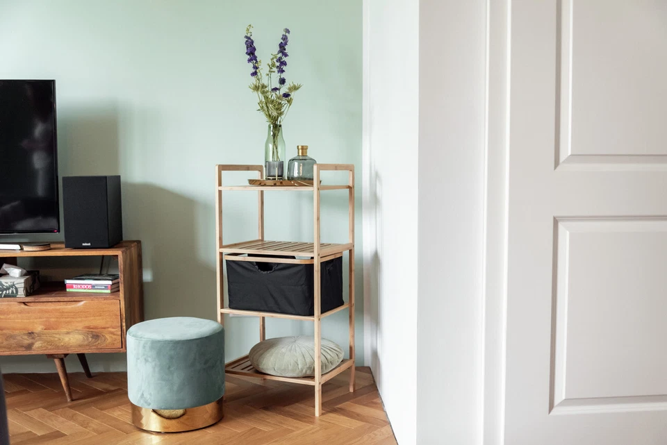 WENKO Bambusregal drei Etagen Ecori Schwarz Aufbewahrung Regal Möbel Freistehend - Bild 3 von 4