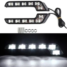 2x Universal White 6 LED Car 12V Daytime Running Light DRL Fog Day Driving LAMP