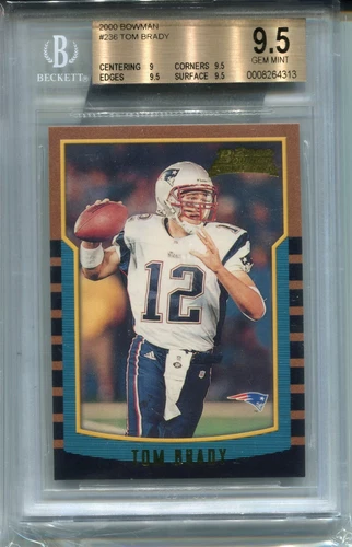 2000 Bowman Tom Brady Rookie Card BGS 9.5 Gem Mint Graded Football #236