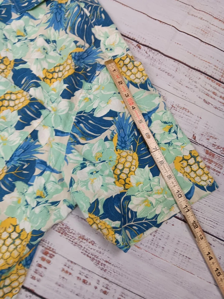 Camisa Croft & Barrow Para Hombre X-Grande Floral Piña Fácil Cuidado Mezcla de Lino Foto 4 de 4