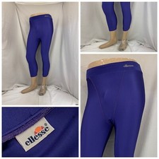 Ellesse Leggings M Purple Workout Fitted Made In USA YGI W1-292