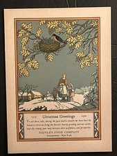 1919 Very Pretty Nestle's Food Company Christmas Card 7x10" Thick Stock