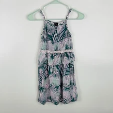 Art Class Girls Dress Size M 7/8 Floral Sleeveless Ruffle Vacation Tropical