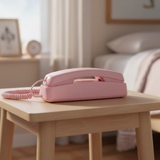 Timeless TRIMLINE Princess Phone in Pink, Easy Wall-Mount  Reliable Dialing