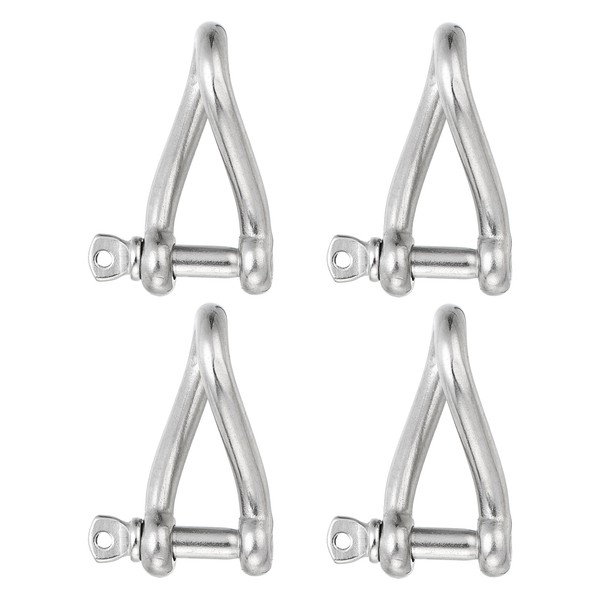 "FüR 5/16\" 8Mm Edelstahl Twist SchäKel, 4Er Pack Mini Haken SchraubschäKel"-image